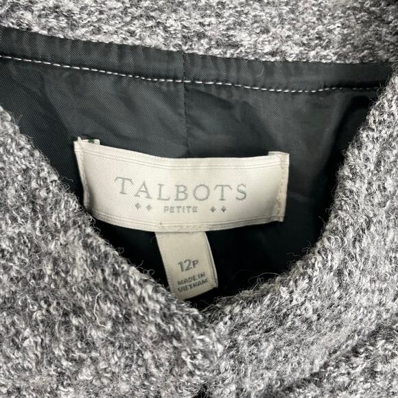 Talbots Button Front Wool Blend Jacket Gray Womens 12 Petite - Picture 5 of 6